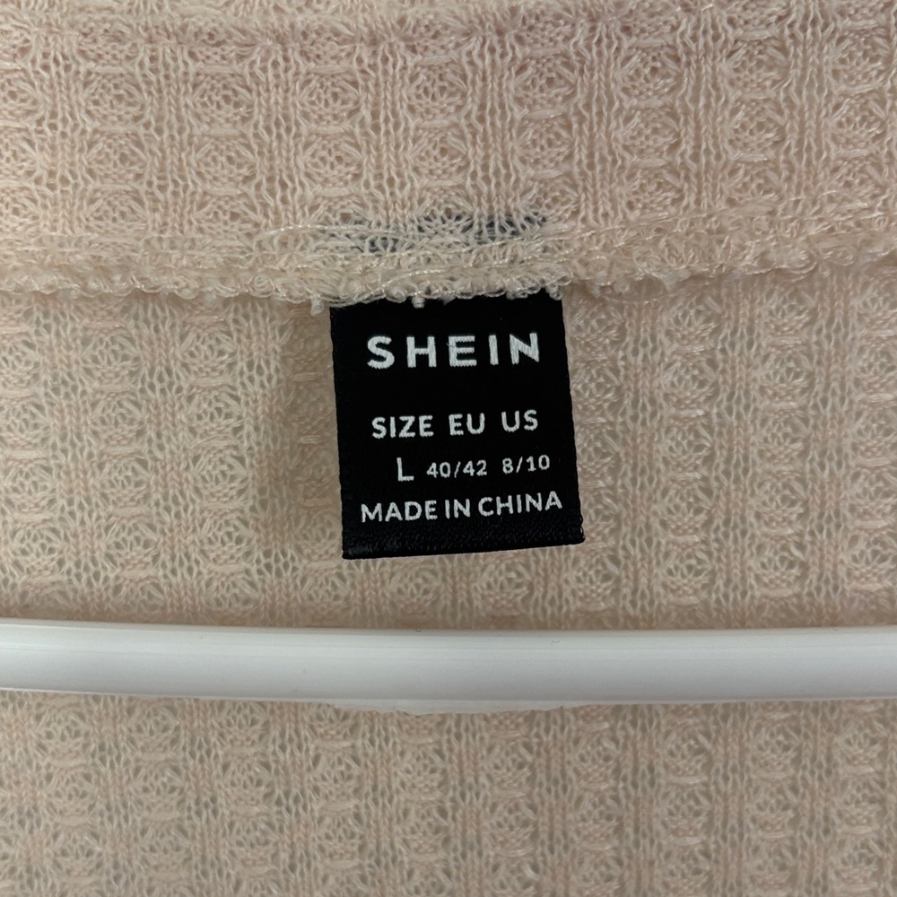 SHEIN Light Pink Button-Down Peplum shirt size L - Picture 6 of 12